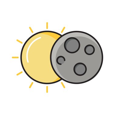 Ay vektörü düz renk simgesi