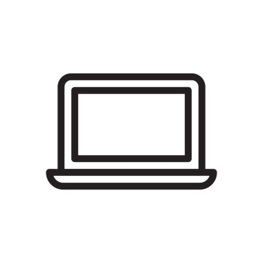 dizüstü bilgisayar vektörü ince çizgi simgesi