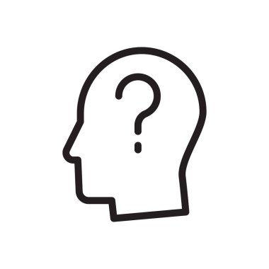 Zihin vektörü ince çizgi simgesi