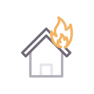 ev vektörü renk çizgisi simgesi