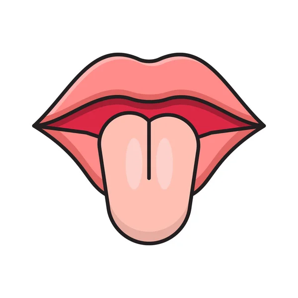 Lippen Vektor Flache Farbe Symbol — Stockvektor