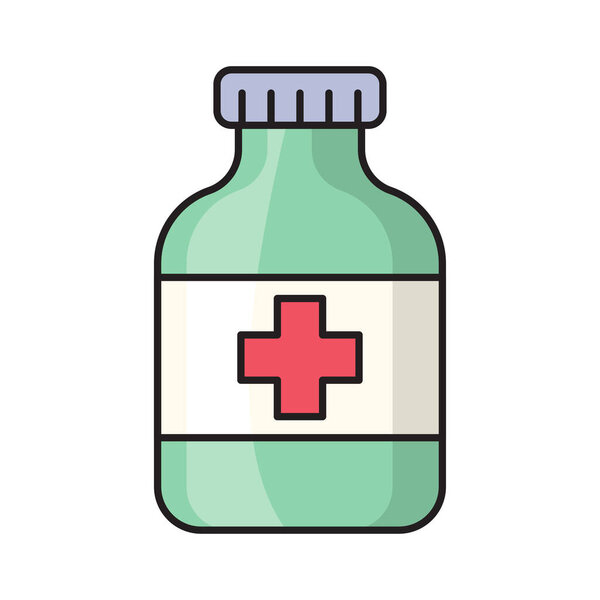 injection  vector flat color icon