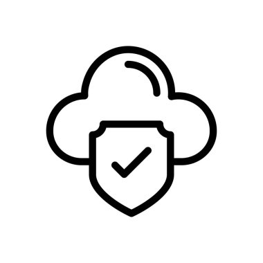 Güvenlik vektörü ince çizgi simgesi