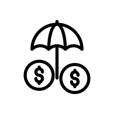 Koruma vektörü ince çizgi simgesi