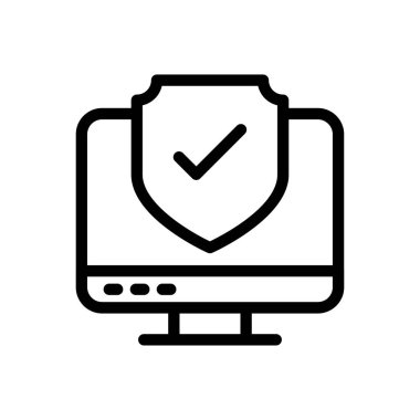 Koruma vektörü ince çizgi simgesi