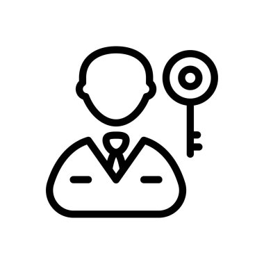 vektör ince çizgi simgesini kilitle