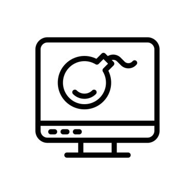 Virüs vektörü ince çizgi simgesi