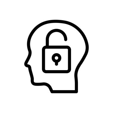 Güvenlik vektörü ince çizgi simgesi