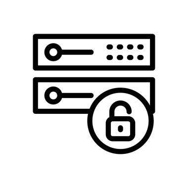 sunucu vektörü ince çizgi simgesi