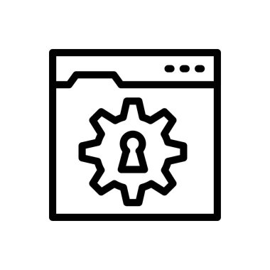 Güvenlik vektörü ince çizgi simgesi