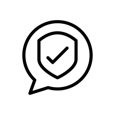 Koruma vektörü ince çizgi simgesi