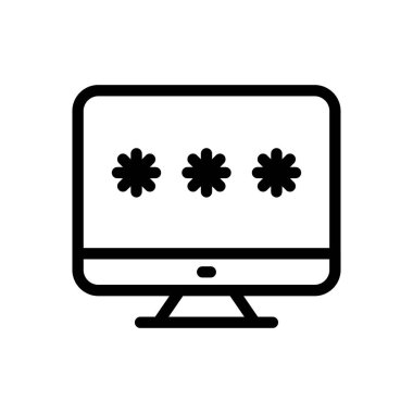 vektör ince çizgi simgesini kilitle