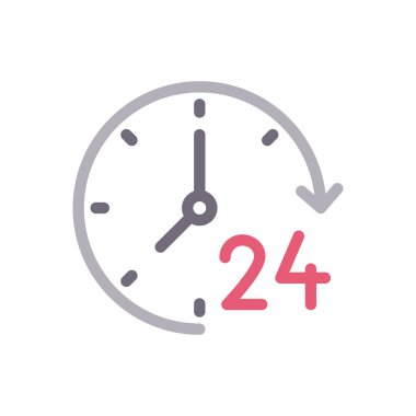 zaman vektör renk çizgisi simgesi