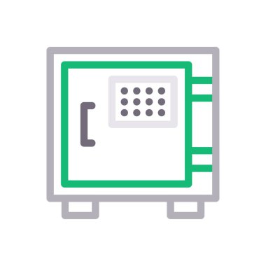 security box  vector color line icon