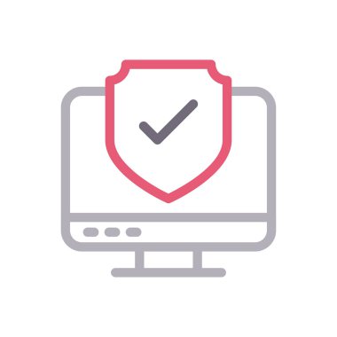 Koruma vektörü renk çizgisi simgesi