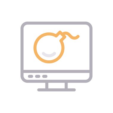 Virüs vektör renk çizgisi simgesi