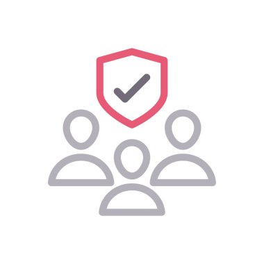 Koruma vektörü renk çizgisi simgesi