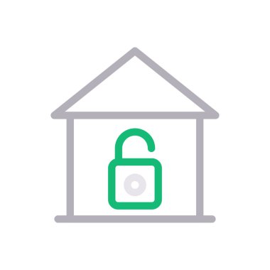 ev vektörü renk çizgisi simgesi