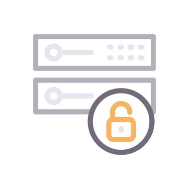 sunucu vektör renk çizgisi simgesi