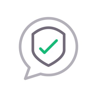 Koruma vektörü renk çizgisi simgesi