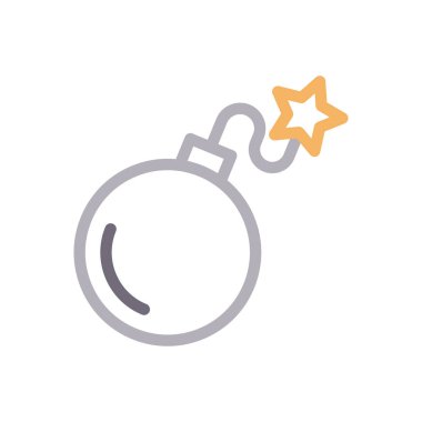 bomb  vector color line icon