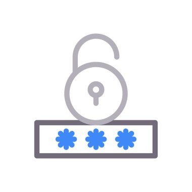 vektör renk çizgi simgesini kilitle