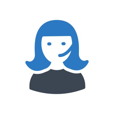 kadın vektör renk simgesi