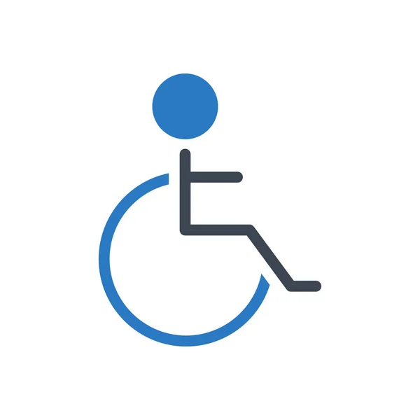 Wheelchair Vector Glyph Color Icon — Stock Vector