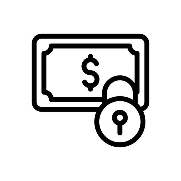 Dollar Vector Dunne Lijn Pictogram — Stockvector