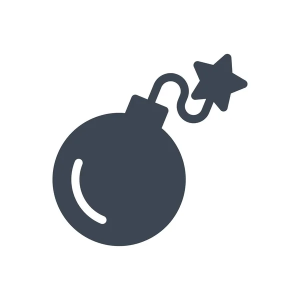 Bomb Vector Glyph Flat Icon — Stock Vector