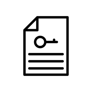 anahtar vektör ince çizgi simgesi