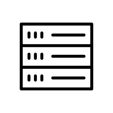 veritabanı vektörü ince çizgi simgesi