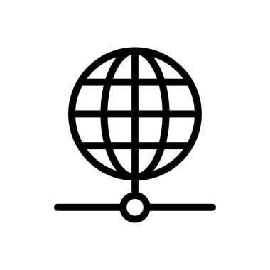 internet vektörü ince çizgi simgesi