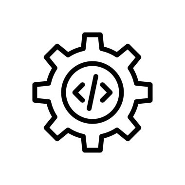 Geliştirme vektörü ince çizgi simgesi