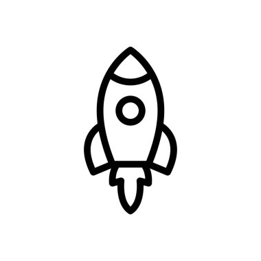 roket vektörü ince çizgi simgesi