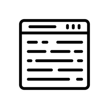 Web sayfası ince çizgi simgesi