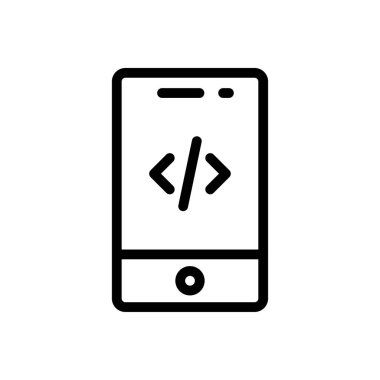 Kodlama vektörü ince çizgi simgesi