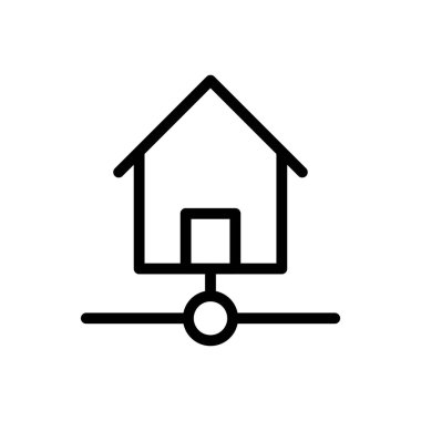 ev vektörü ince çizgi simgesi