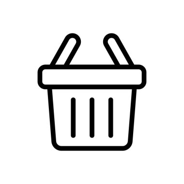 Sepet vektörü ince çizgi simgesi