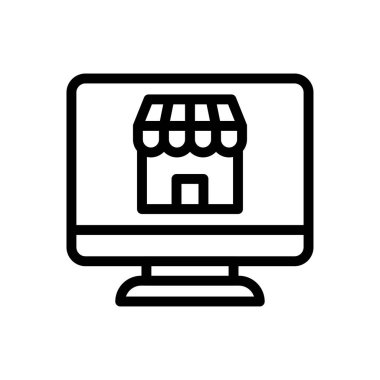 çevrimiçi vektör ince çizgi simgesi