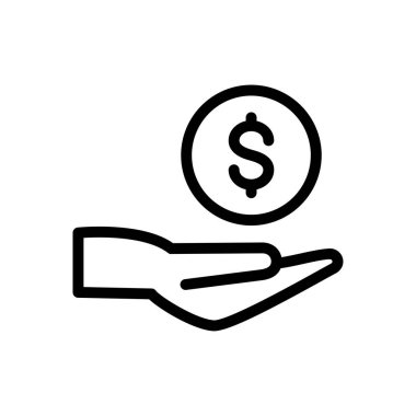 Dolar vektör ince çizgi simgesi