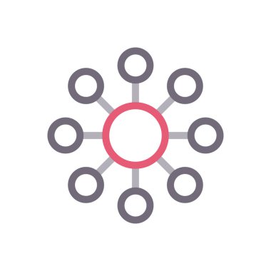 bağlantı vektörü renk çizgisi simgesi