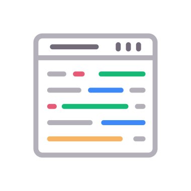 Web sayfası renk çizgisi simgesi