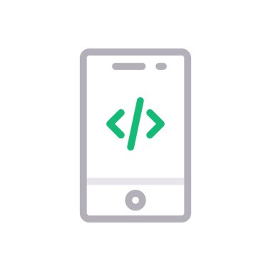 Kodlama vektör renk çizgisi simgesi