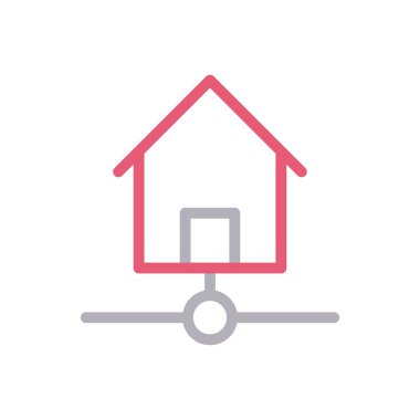 ev vektörü renk çizgisi simgesi