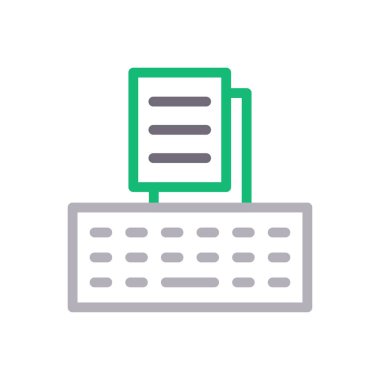 Klavye vektör renk çizgisi simgesi