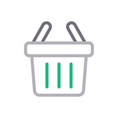 Sepet vektörü renk çizgisi simgesi