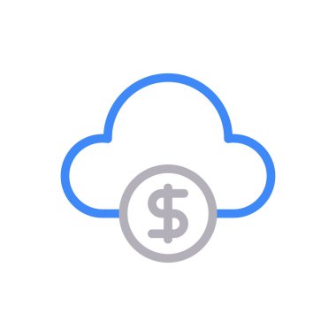 Dolar vektör renk çizgisi simgesi