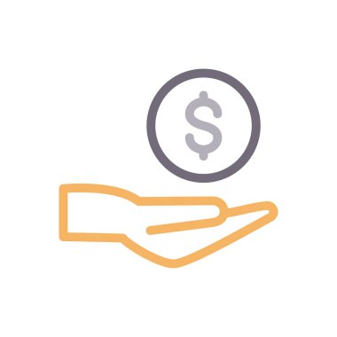 Dolar vektör renk çizgisi simgesi