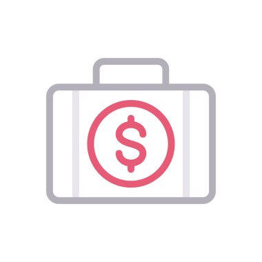 çanta vektör renk çizgisi simgesi